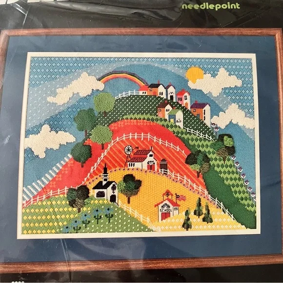 Dimensions Needlepoint #2206 - Patchwork Countryside - Vintage 1982 - Picture 4 of 4